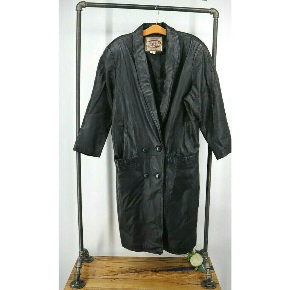 International Leather Collection Trench Coat Women’s Medium FULL LENGTH Vintage